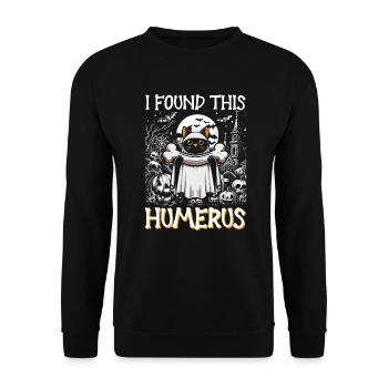 Halloween Cat Ghost Humor Saying Funny - Unisex Sweatshirt - black - Front - Alina (178cm) & Michal (187cm)