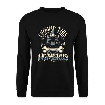 Halloween Cat Witch Humor Saying Funny - Unisex Sweatshirt - black - Front - Alina (178cm) & Michal (187cm)