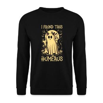 Halloween Cat Ghost Humor Saying Funny - Unisex Sweatshirt - black - Front - Alina (178cm) & Michal (187cm)