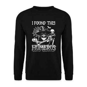 Halloween Cat Witch Humor Saying Funny - Unisex Sweatshirt - black - Front - Alina (178cm) & Michal (187cm)