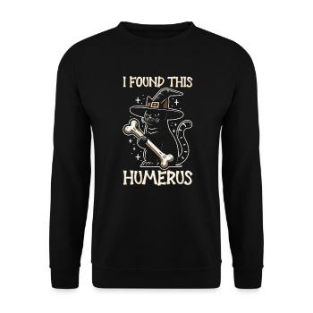 Halloween Cat Witch Humor Saying Funny - Unisex Sweatshirt - black - Front - Alina (178cm) & Michal (187cm)