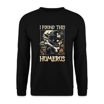 Halloween Cat Witch Humor Saying Funny - Unisex Sweatshirt - black - Front - Alina (178cm) & Michal (187cm)