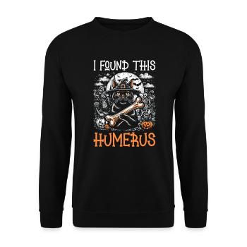 Halloween Cat Witch Humor Saying Funny - Unisex Sweatshirt - black - Front - Alina (178cm) & Michal (187cm)