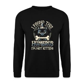 Halloween Cat Witch Humor Saying Funny - Unisex Sweatshirt - black - Front - Alina (178cm) & Michal (187cm)