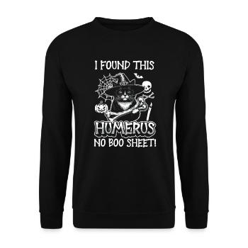 Halloween Cat Witch Humor Saying Funny - Unisex Sweatshirt - black - Front - Alina (178cm) & Michal (187cm)