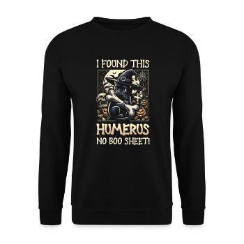 Halloween Cat Witch Humor Saying Funny - Unisex Sweatshirt - black - Front - Alina (178cm) & Michal (187cm)