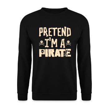 Halloween Pirate Dire Tenue Costume Drôle - Sweat-shirt Unisexe - noir - Devant - Alina (178cm) & Michal (187cm)