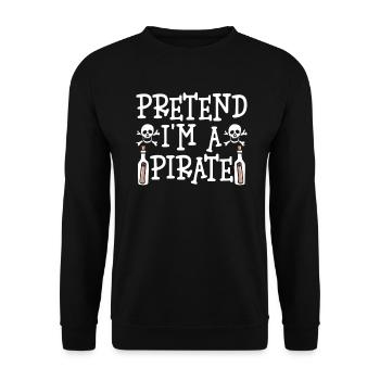 Halloween Pirate Dire Tenue Costume Drôle - Sweat-shirt Unisexe - noir - Devant - Alina (178cm) & Michal (187cm)