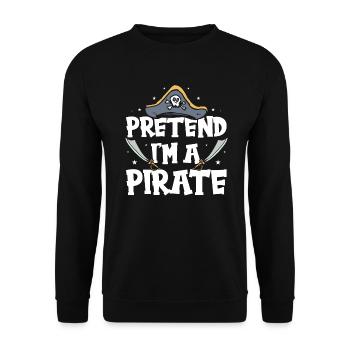 Halloween Pirate Dire Tenue Costume Drôle - Sweat-shirt Unisexe - noir - Devant - Alina (178cm) & Michal (187cm)