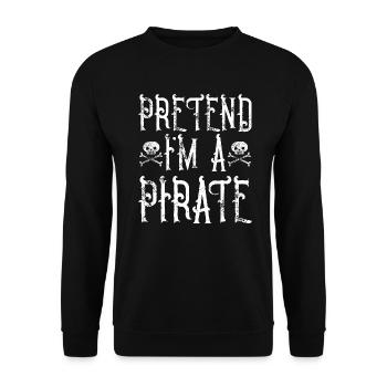 Halloween Pirate Dire Tenue Costume Drôle - Sweat-shirt Unisexe - noir - Devant - Alina (178cm) & Michal (187cm)