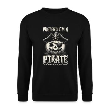 Halloween Pirate Dire Tenue Costume Drôle - Sweat-shirt Unisexe - noir - Devant - Alina (178cm) & Michal (187cm)