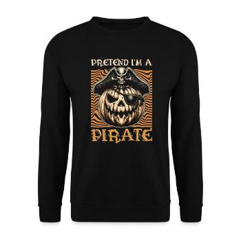 Halloween Pirate Dire Tenue Costume Drôle - Sweat-shirt Unisexe - noir - Devant - Alina (178cm) & Michal (187cm)