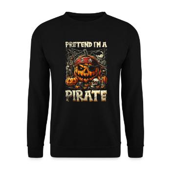 Halloween Pirate Dire Tenue Costume Drôle - Sweat-shirt Unisexe - noir - Devant - Alina (178cm) & Michal (187cm)