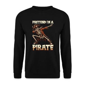 Halloween Pirate Dire Tenue Costume Drôle - Sweat-shirt Unisexe - noir - Devant - Alina (178cm) & Michal (187cm)