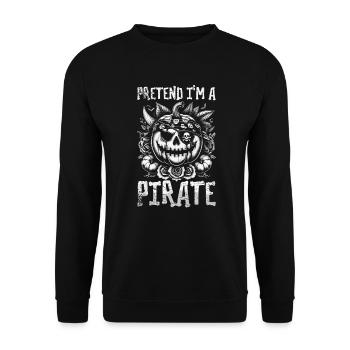 Halloween Pirate Dire Tenue Costume Drôle - Sweat-shirt Unisexe - noir - Devant - Alina (178cm) & Michal (187cm)