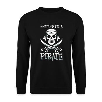 Halloween Pirate Dire Tenue Costume Drôle - Sweat-shirt Unisexe - noir - Devant - Alina (178cm) & Michal (187cm)