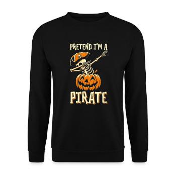 Halloween Pirate Dire Tenue Costume Drôle - Sweat-shirt Unisexe - noir - Devant - Alina (178cm) & Michal (187cm)
