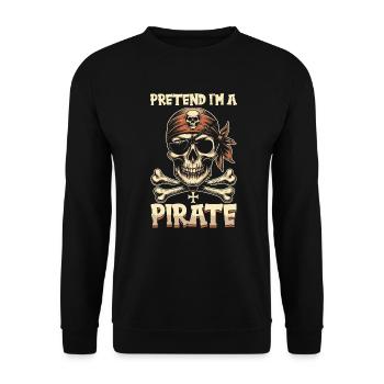 Halloween Pirate Dire Tenue Costume Drôle - Sweat-shirt Unisexe - noir - Devant - Alina (178cm) & Michal (187cm)