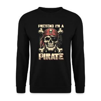 Halloween Pirate Dire Tenue Costume Cool - Sweat-shirt Unisexe - noir - Devant - Alina (178cm) & Michal (187cm)