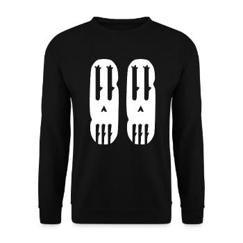 Halloween Geist Schädel - Unisex Pullover - Schwarz - Vorne - Alina (178cm) & Michal (187cm)