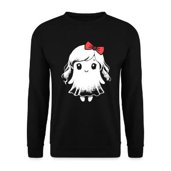Halloween Geist Frauen Mädchen - Unisex Pullover - Schwarz - Vorne - Alina (178cm) & Michal (187cm)