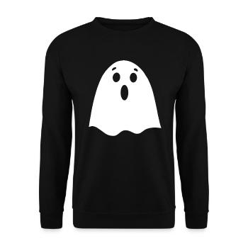 Halloween Geist - Unisex Pullover - Schwarz - Vorne - Alina (178cm) & Michal (187cm)