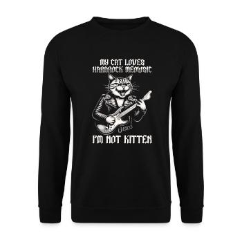 Cat Rock Music Humor Funny Gift Idea - Unisex Sweatshirt - black - Front - Alina (178cm) & Michal (187cm)
