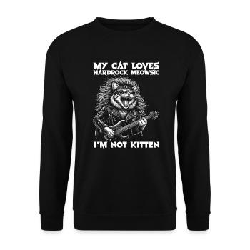 Cat Rock Music Humor Funny Gift Idea - Unisex Sweatshirt - black - Front - Alina (178cm) & Michal (187cm)