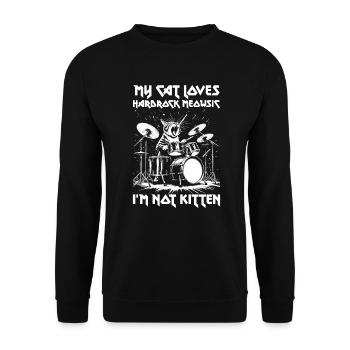 Cat Rock Music Humor Funny Gift Idea - Unisex Sweatshirt - black - Front - Alina (178cm) & Michal (187cm)