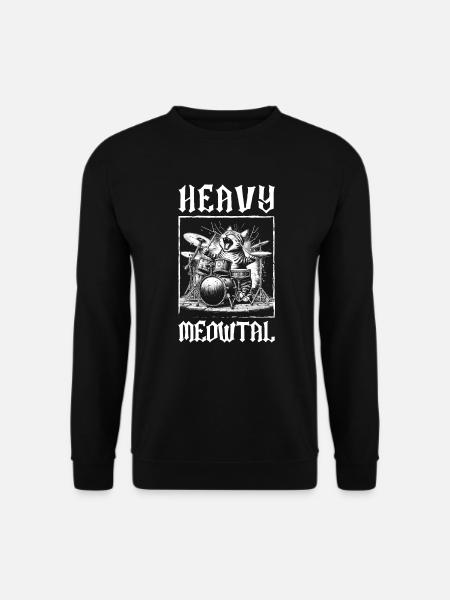 Heavy Metal Katt Musik Humor Rolig Gåva Idé - Unisextröja - svart