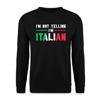 Italiener Italien Lustiger Spruch Geschenkidee - Unisex Pullover - Schwarz - Vorne - Alina (178cm) & Michal (187cm)