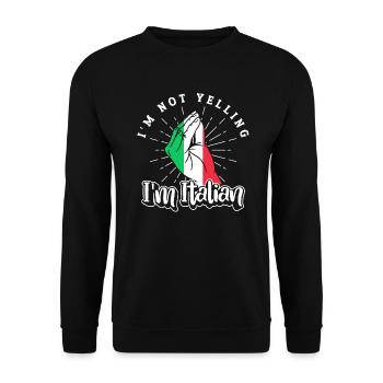 Italiener Italien Lustiger Spruch Geschenkidee - Unisex Pullover - Schwarz - Vorne - Alina (178cm) & Michal (187cm)