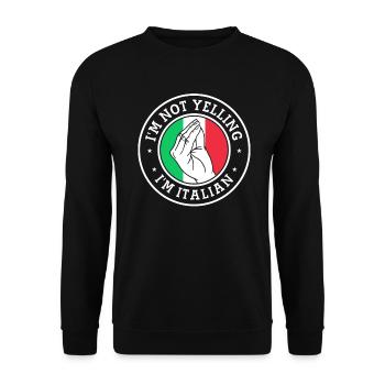Italiener Italien Lustiger Spruch Geschenkidee - Unisex Pullover - Schwarz - Vorne - Alina (178cm) & Michal (187cm)