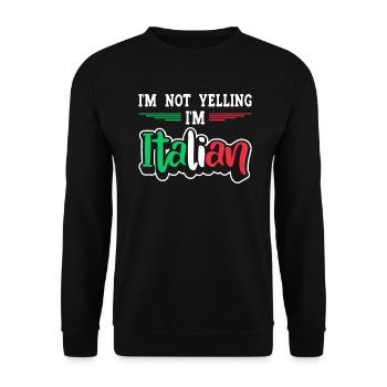 Italiener Italien Lustiger Spruch Geschenkidee - Unisex Pullover - Schwarz - Vorne - Alina (178cm) & Michal (187cm)