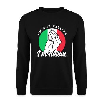 Italiener Italienisch Lustiger Spruch Geschenkidee - Unisex Pullover - Schwarz - Vorne - Alina (178cm) & Michal (187cm)