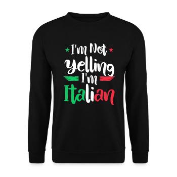 Italiener Italien Lustiger Spruch Geschenkidee - Unisex Pullover - Schwarz - Vorne - Alina (178cm) & Michal (187cm)