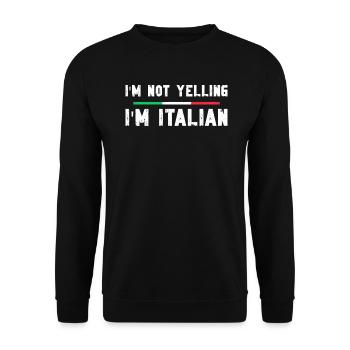 Italien Italie Idée cadeau Humour - Sweat-shirt Unisexe - noir - Devant - Alina (178cm) & Michal (187cm)