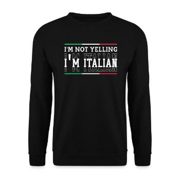 Italiener Italien Lustiger Spruch Geschenkidee - Unisex Pullover - Schwarz - Vorne - Alina (178cm) & Michal (187cm)