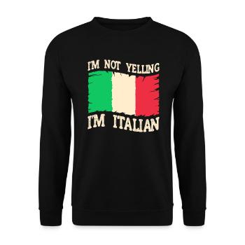 Italiener Italien Lustiger Spruch Geschenkidee - Unisex Pullover - Schwarz - Vorne - Alina (178cm) & Michal (187cm)