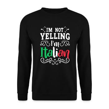 Italiener Italienisch Lustiger Spruch Geschenkidee - Unisex Pullover - Schwarz - Vorne - Alina (178cm) & Michal (187cm)