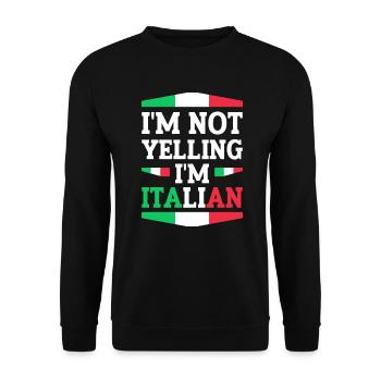 Italiener Italien Lustiger Spruch Geschenkidee - Unisex Pullover - Schwarz - Vorne - Alina (178cm) & Michal (187cm)