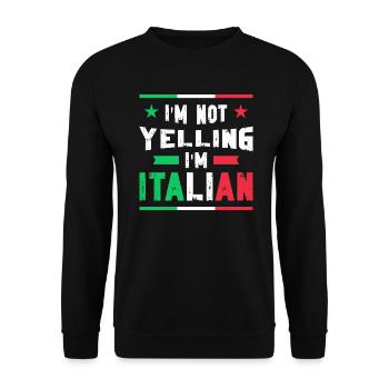 Italien Italie Idée cadeau Humour - Sweat-shirt Unisexe - noir - Devant - Alina (178cm) & Michal (187cm)