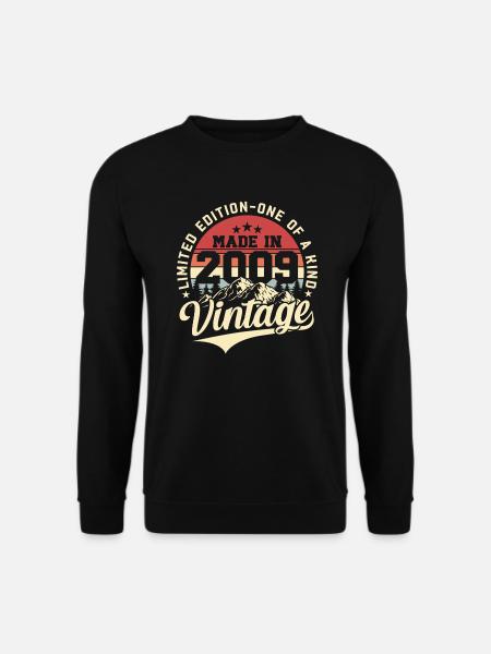 2009 Vintage Jahrgang Retro Geburtstag Geschenk - Unisex Pullover - Schwarz