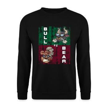 Bull vs Bear Stock Exchanges Tshirt - Unisex Sweatshirt - black - Front - Alina (178cm) & Michal (187cm)