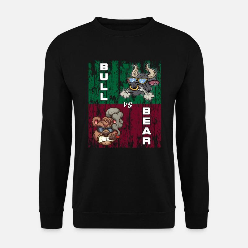 Bull vs Bear Aktien Börsen Tshirt - Unisex Pullover - Schwarz