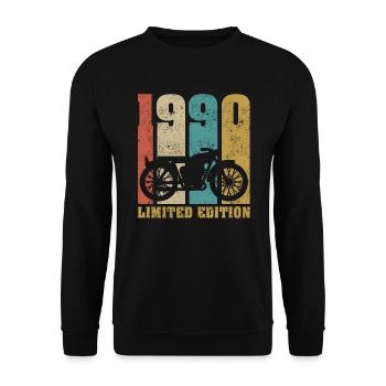 Vintage Moto 1990 Rétro Cadeau D'anniversaire - Sweat-shirt Unisexe - noir - Devant - Alina (178cm) & Michal (187cm)