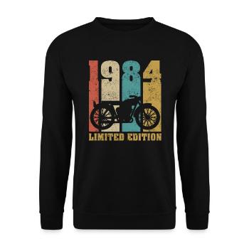 Vintage Moto 1984 Rétro Cadeau D'anniversaire - Sweat-shirt Unisexe - noir - Devant - Alina (178cm) & Michal (187cm)