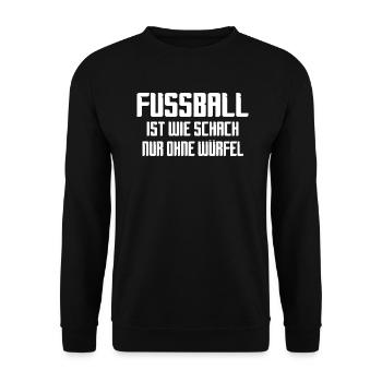Fußball Ist Wie Schach Nur Ohne Würfel Humor - Unisex Pullover - Schwarz - Vorne - Alina (178cm) & Michal (187cm)