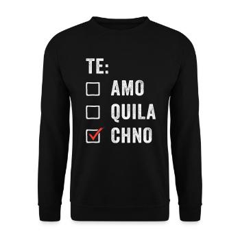 Te Amo Tequila Techno Rave Festival Electro Raver - Unisex Sweatshirt - black - Front - Alina (178cm) & Michal (187cm)