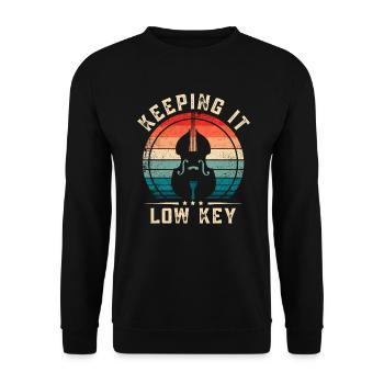 Double Bass Keeping It Low Key Bass Player - Unisex Sweatshirt - black - Front - Alina (178cm) & Michal (187cm)